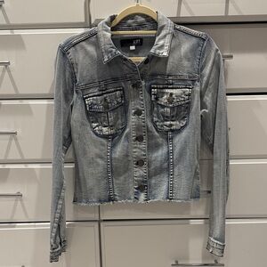 Kut from the Kloth Light Blue Denim womans Jacket Size -Small.